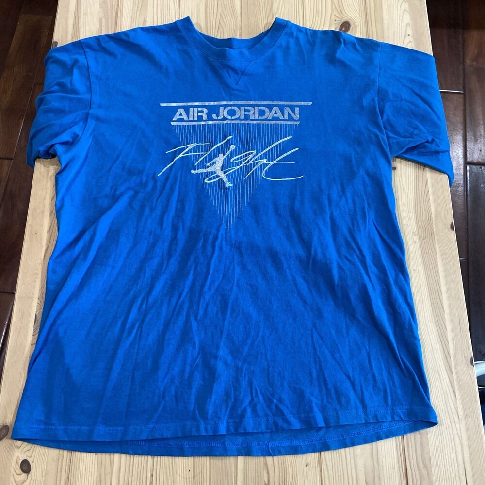 Vintage Y2K Nike Air Jordan Short Sleeve T Shirt Men’s Size Large Blue Flight